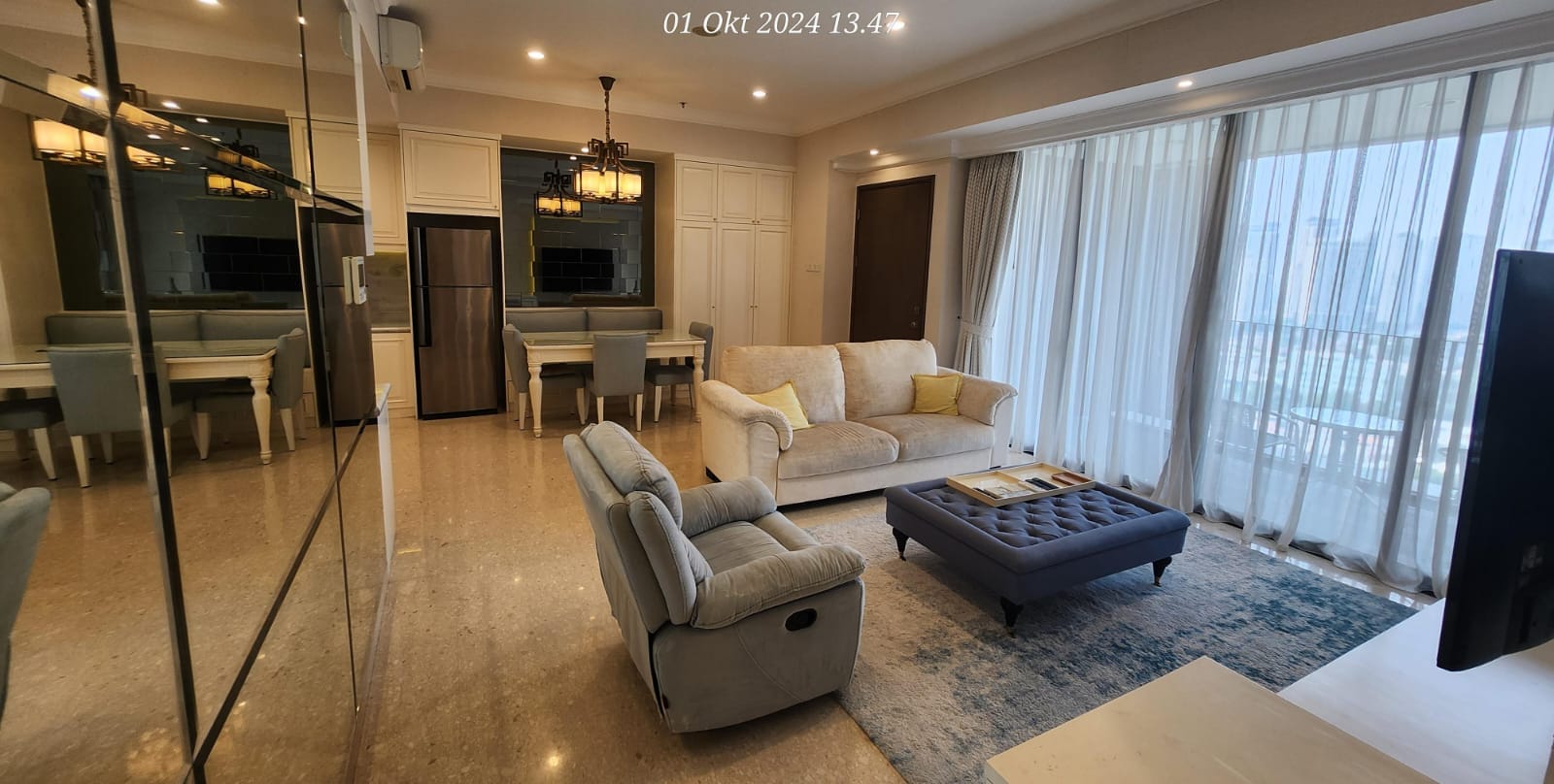 Apartemen 2 Kamar Tidur Fully Furnished di 1Park Residences
